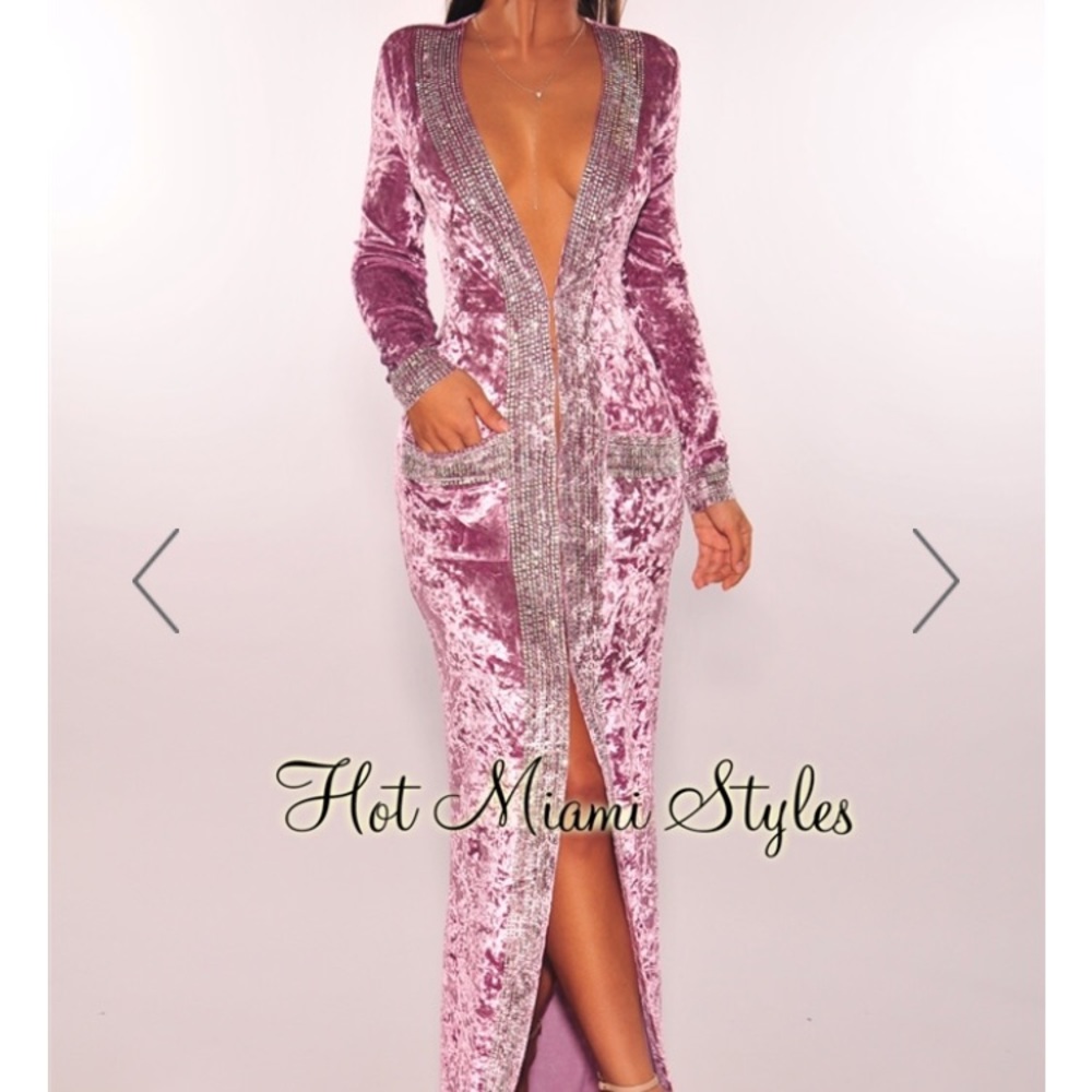 Mauve crushes velvet duster/dress.